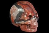 Realistic, Red, Brecciated Jasper Skull #116496-1